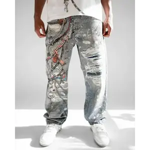 Preme allover print denim