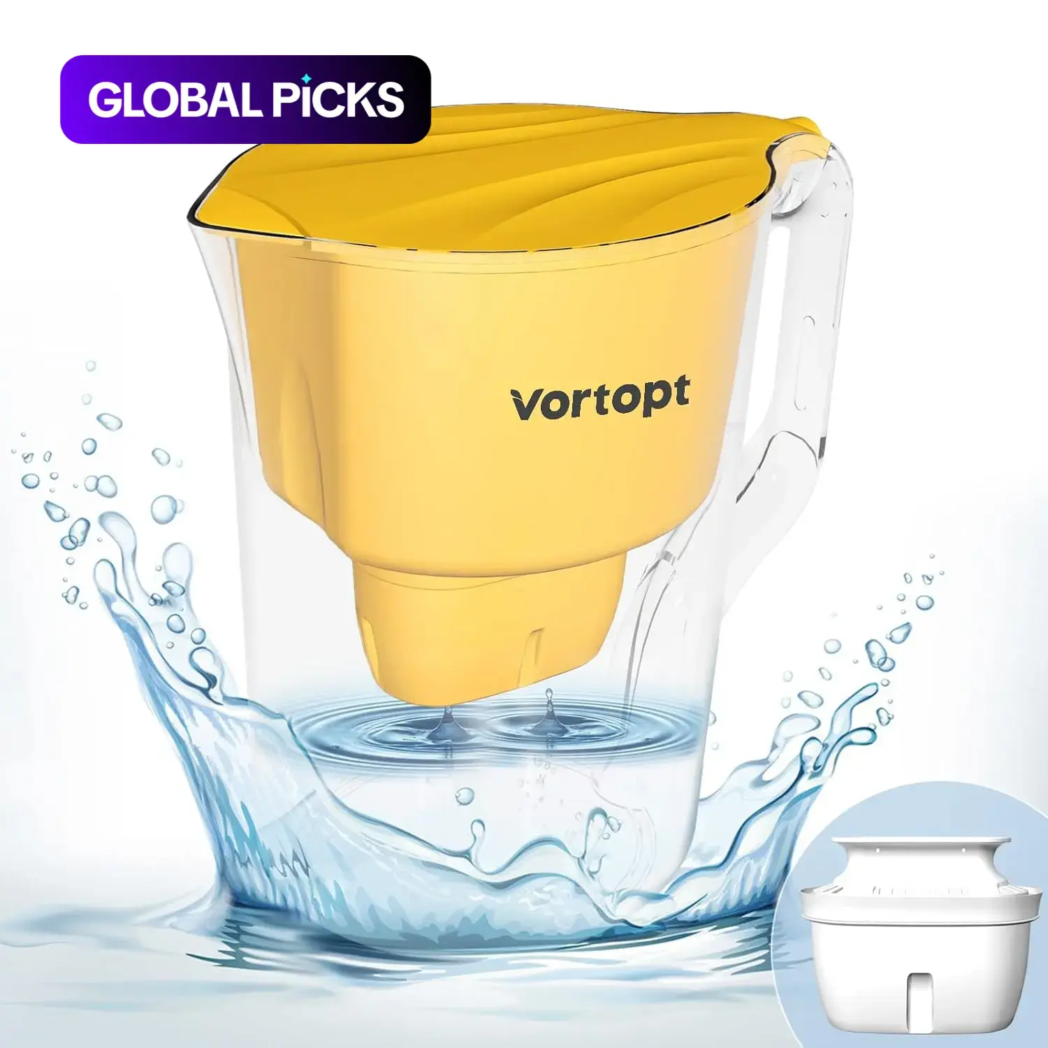 3.5L Transparent Water Filter Bottle with Brita Standard Filter, 15 Cup Capacity, Ideal for Home Use and Daily Drinking, Kitchen Water Jug #GLOBAL PICKS
