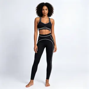 Fashionable sports suit Pilates Tight sports pants Yoga high-waisted stretch fitness pants set 2025 High-quality fabric
