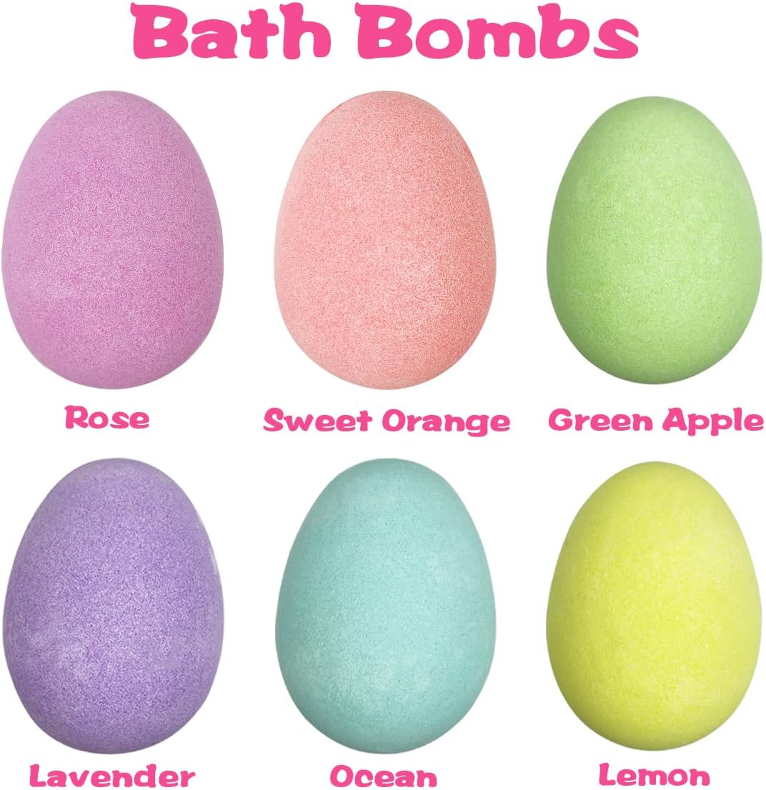6 Pack Easter Bath Bombs with Squishy Toys Inside, Easter Basket Stuffers, Easter Gifts for Kids Boys Girls, Fun Bath Toys, Kids Party Favors & Egg Hunt 6 Pack Easter Bath Bombs with Squishy Toys Inside, Easter Basket Stuffers, Easter Gifts for Kids Boys Girls, Fun Bath Toys, Kids Party Favors & Egg Hunt