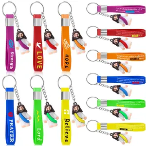 12/24Pcs Easter Bible Verse Keychain Jesus Love You Keychain for Family Friends Employee Appreciation Gift Mini Jesus Figurine Keychain for Religious Party Favor Sunday School Gift Easter Eggs Hunt Basket Stuffers Fillers