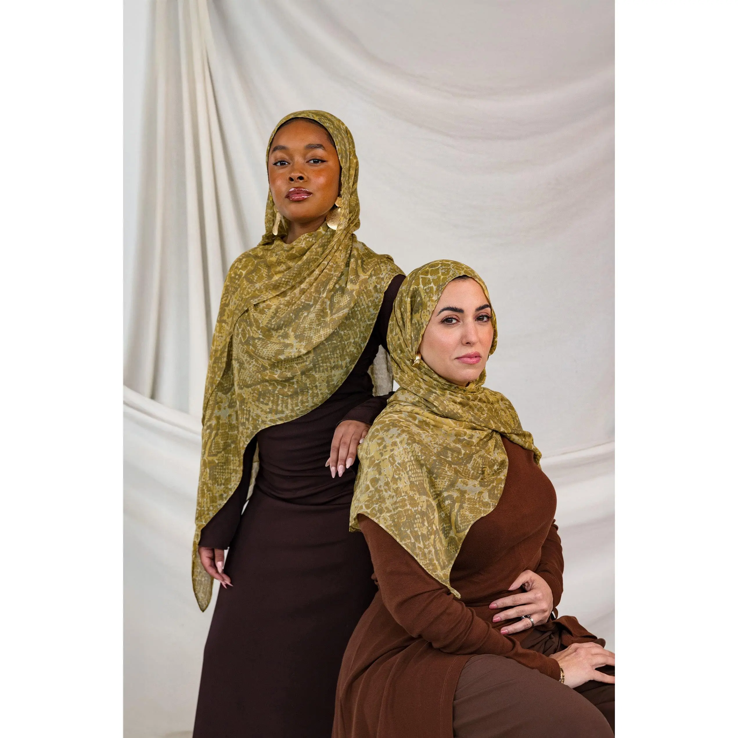 VELA Golden Cobra Print Modal Hijab - Luxe, Lightweight, and Breathable Scarf for Everyday Modest Wear and Hijab Style, Modesty, Modesty Hijab Wrap, Stylish