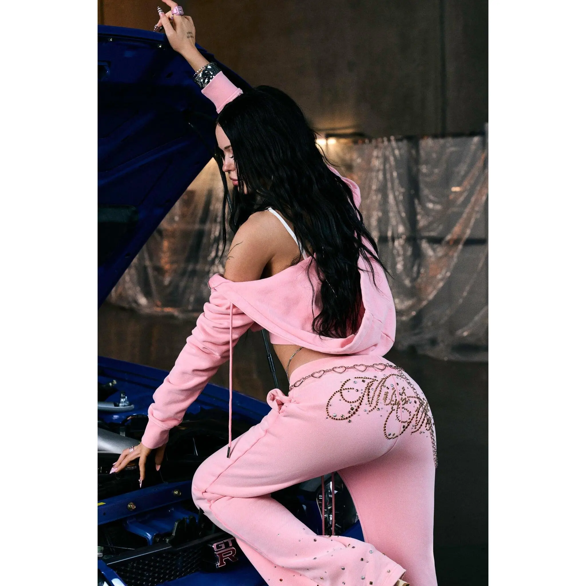 Strobe Rhinestone Sweatpants