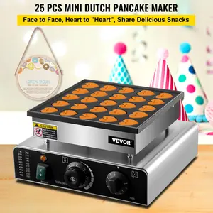 Spring new arrivals Mini Dutch Pancake Maker, Heart-Shaped Dutch Pancake Machine, 25PCs Pancake Maker Electric Commercial, 850W Mini Pancake Maker, 110V Proffertjes Muffin Waffle Maker for Kitchen Bakery Snack Bar