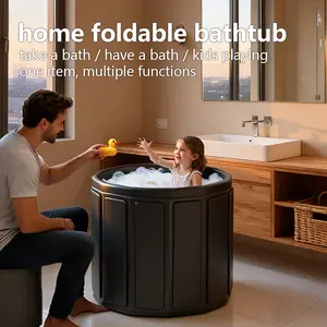 Portable Bathtub for Adults, Foldable Soaking Bathtub for Hot SPA & Ice Bath, Foldable Small Bathtub for Bathing, 6-Layer Insulated Portable Tub, Space-Saving（25.6" × 41.3"）