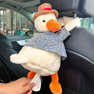 Cute Duck Car Tissue Box, Adorable Hanging Car Tissue Holder, Creative Car Decoration, Fun and Practical Accessory for Your Vehicle, Tissue Dispenser, Tissue Storage Box
