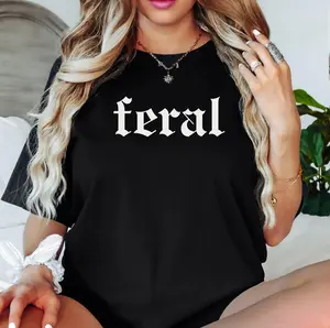 Feral Graphic Tee Shirt for Men - Cowgirl Design, Short Sleeve, Fitted, Machine Washable - All Seasons Fashion Top - Menswear Underwear Streetwear