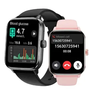 New Non-Invasive Blood Sugar Measurement Watch with Temperature, Call Function, AI Voice Assistant, Rotary Control, and Smart Phone Function Wearable Smartphone