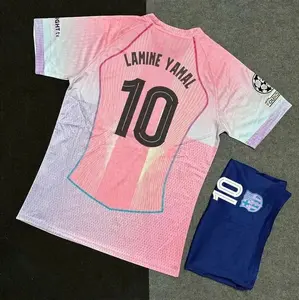 Custom Unisex Soccer CLB Barcelona Season2025/26 #10 Away Soccer Kit, Premium Polyester Match Style Set - Fans Version PINK Football Jersey