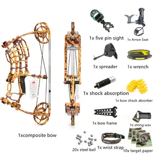 Dual use composite bow outdoor shooting archery hunting adult composite bow set 30-60lbs adjustable