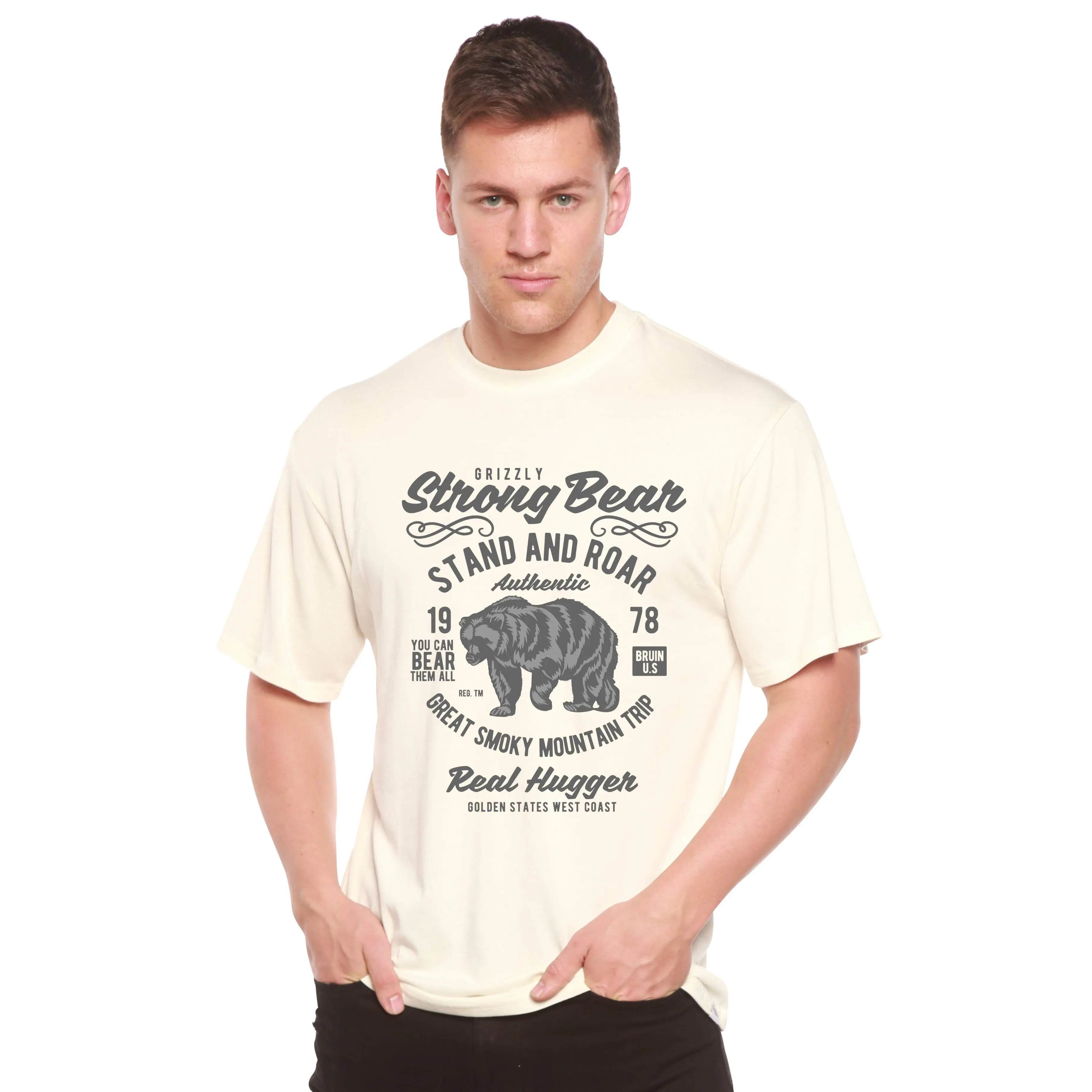 Strong Bear Spun Bamboo® Men's Bamboo Viscose/Organic Cotton Short Sleeve Graphic T-Shirt