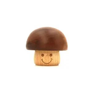 【February Faves】Mushroom Shape Solid Wooden Music Box, Clockwork Music Box, Best Gift for friends Singing Music Gift Box