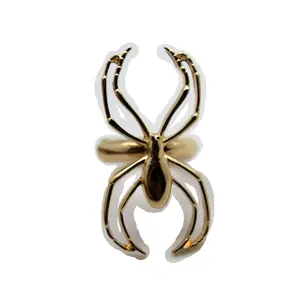 TFJ Women Ring Style Fashion Jewelry Metal Elastic Band Black Widow Spider Gold Color One Size Fits All