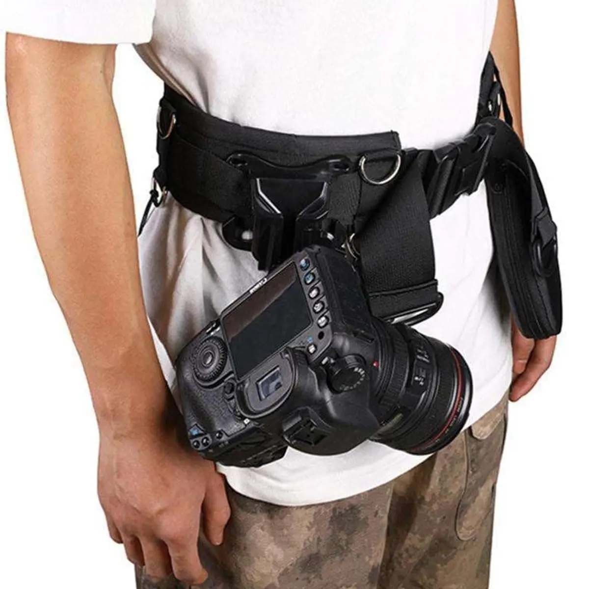Camera Lens Belt Photography for Dslr and Mirrorless Cameras, Quick-Release Cycling Belt, Small Camera Bag, Outdoor Storage Belt, Flash Storage Pouch, Photography Camera Accessories