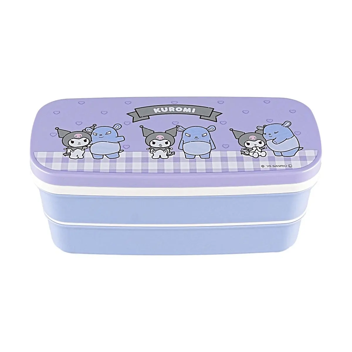 OSK Japan x Sanrio Kuromi Double Layer Bento Box - Purple, 640ml Cute Kawaii Kids Lunch Container for Adults | Kitchenware Lunch Boxes