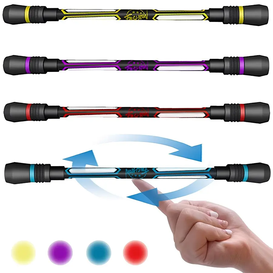 4pcs 0.5mm Black Signature Rolling Finger Rotating Rollerball Pen Creative Finger Spinning Pen Daily Office Writing Pen Replaceable Refill Stress Relief Pen Interchangeable Refills