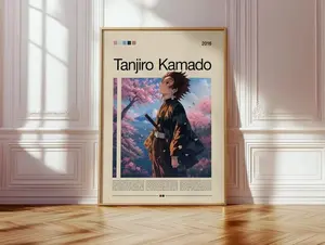 Tanjiro Kamado Poster, Demon Slayer Anime, Kimetsu no Yaiba Wall Art, Japanese Cherry Blossom Art Print, Inspiring Anime Decor