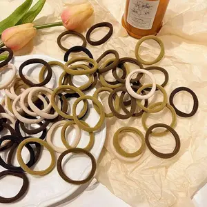 20 Pack of Damage-Free Solid Color Headbands for  Thick Hair, Soft Seamless Ponytail Holder, Elastic Scrunchie (Mixed) High Scrunchies