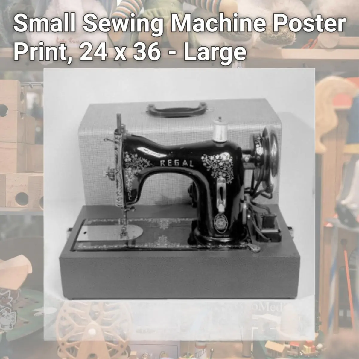 212 MAIN Sewing Theme Poster Print - 24x36 Vintage Design Sewing Machine Wall Art, Decorative Home Decor Decoration for Home Supplies