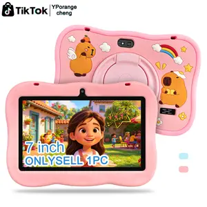 7-inch social children's tablet | One tablet for children of all ages with independent accounts+independent time control | Parental control for safe internet access | Anti drop silicone case for family savings and peace of mind (blue/pink | no charging he