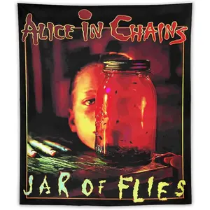 60in x 40in Tapestry GIMMAV Alice Rock in Band Chains Tapestry Classic Singer Poster, Polyester Graphic Wall Hanging, FunnyTapestries for Living Room Bedroom Decor