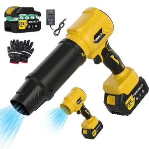 FIREHELP Cordless Turbo Jet Blower, 550CFM 120MPH, Portable Leaf Blower with 2 Extended Nozzles, Handheld Snow Blower for Home & Outdoor Use, Lightweight Cleaner for Blowing Leaves/Dust, Ideal Birthday & Holiday Gift