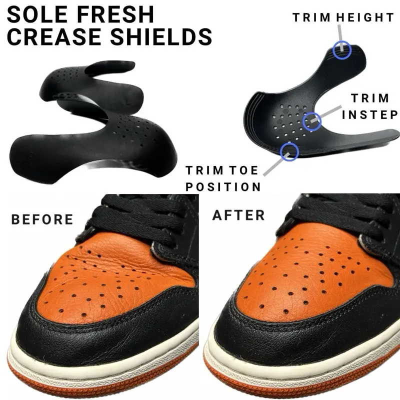 Crease Shields - Adjustable Breathable Shoe Protectors for Toe Box Protection US Sizes 5-9 & 7-12 Footwear