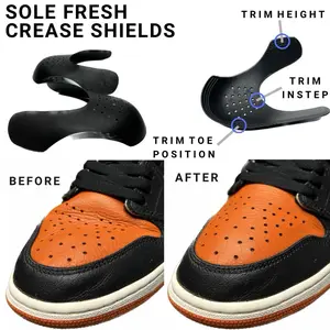Crease Shields - Adjustable Breathable Shoe Protectors for Toe Box Protection US Sizes 5-9 & 7-12 Footwear