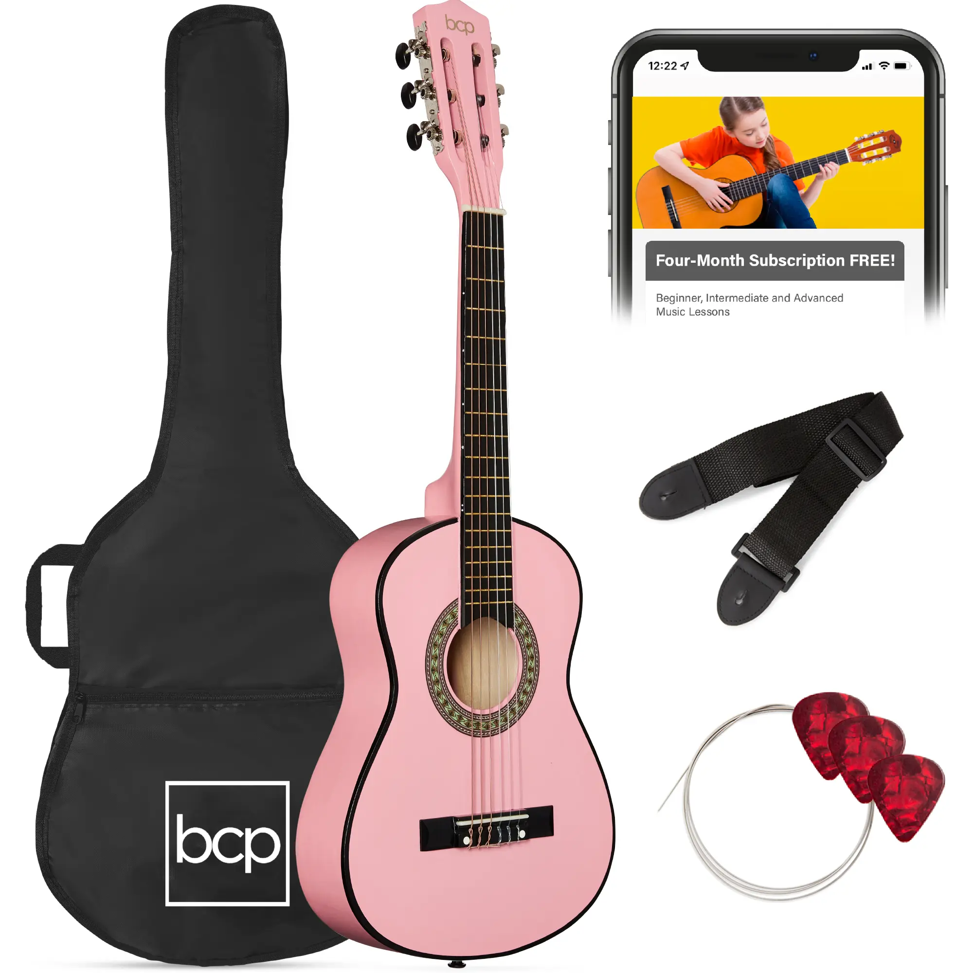 Best Choice Products 30in Kids Acoustic Guitar Beginner Starter Kit with Strap, Case, Strings