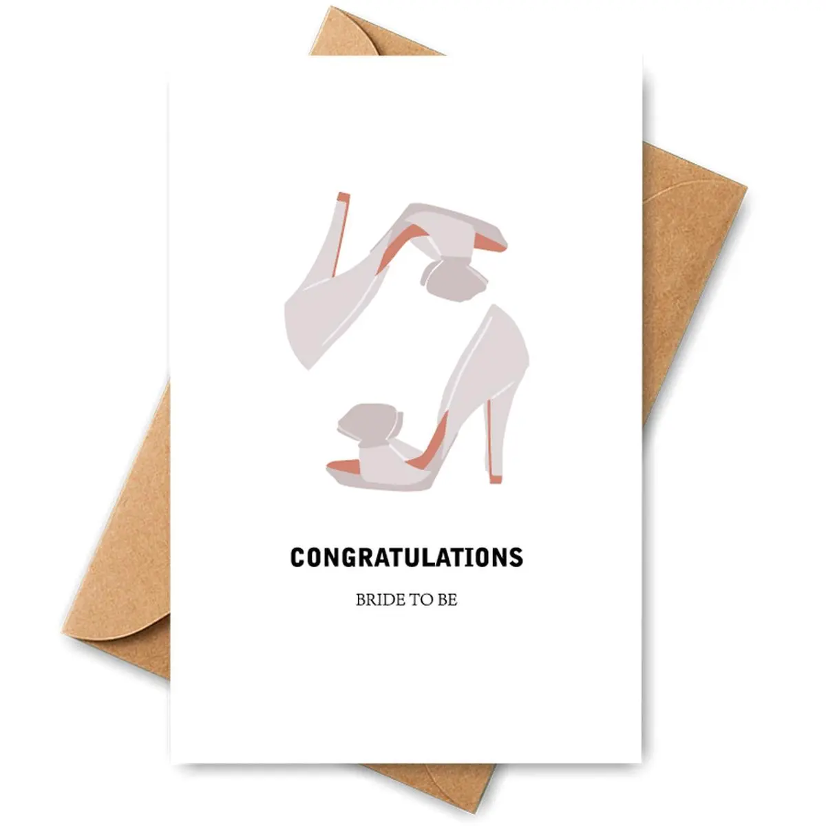 High Heel Shoes Design Wedding Card, Elegant Congratulations Card, Heartwarming and Stylish Greeting Card for Wedding Day
