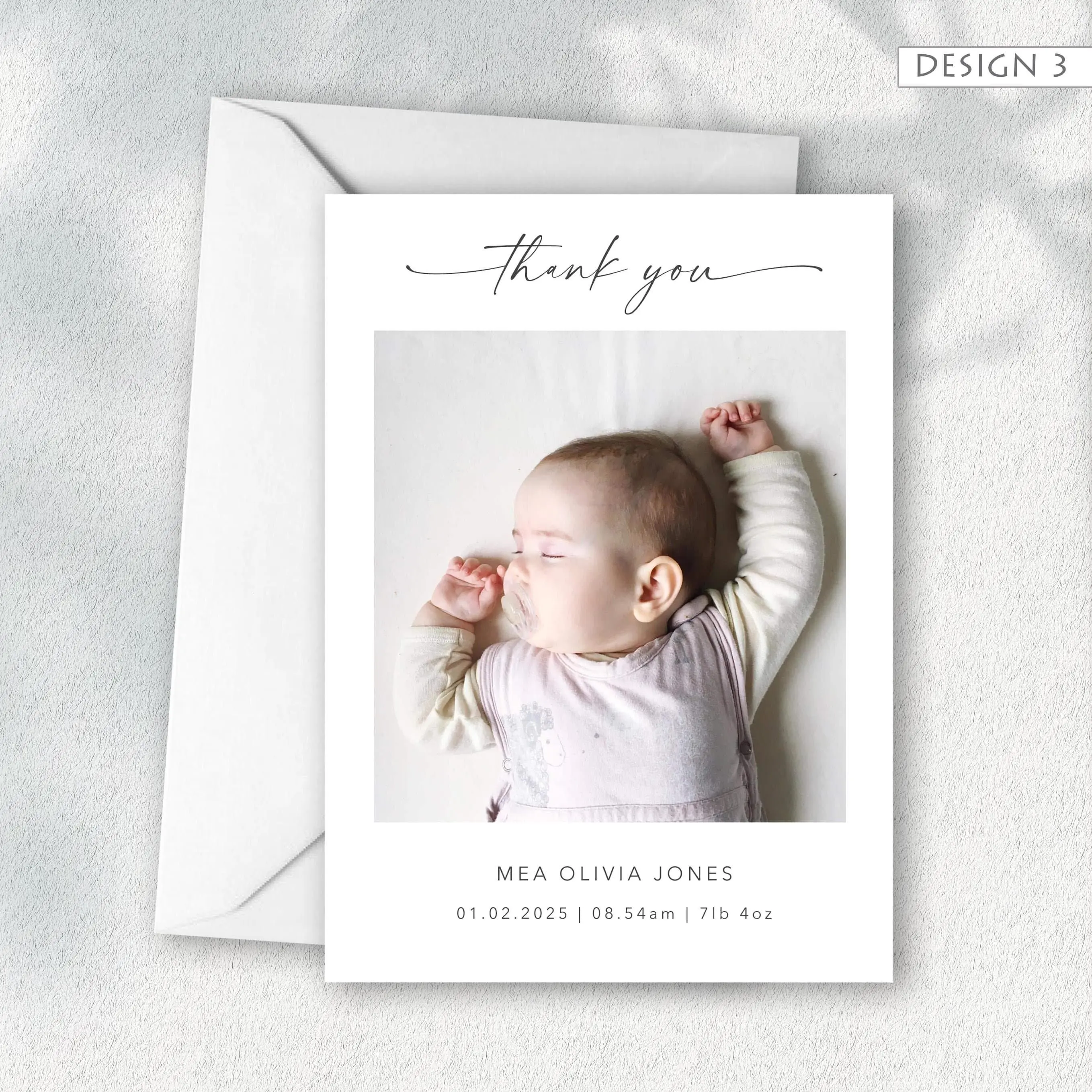 Personalised New Baby Thank You Cards, Photo Thank You Notes, Personalised Thank You Cards, Photo Baby Announcement Newborn Cards