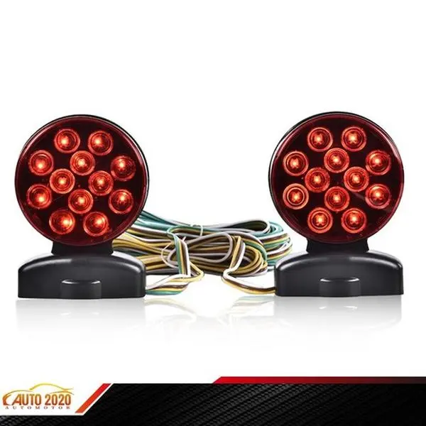 12V System Magnetic Mount LED Tow Trailer Lights, Pair Set for Cars/Boats, Brake Tail Signal Lamps