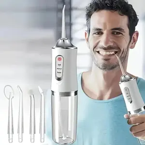 Portable Oral Irrigator, USB Rechargeable Water Flosser with Nozzles, Oral Care Tool for Home & Travel Use
