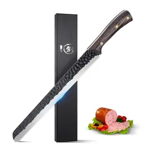ROCOCO Brisket Carving Knife Hand Forged Slicing Knife for Meats, Ribs, Roasts, BBQ Christmas Gifts