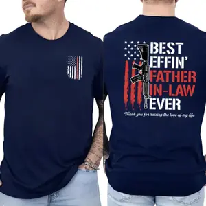 Best Effin’ Father In Law Ever Vintage 2 Sides T Shirt, “Thanks For Raising The Amazing Person I Married” Family Gift, Father’s Day Present From Daughter Or Son In Law, Casual Unisex Graphic Tee