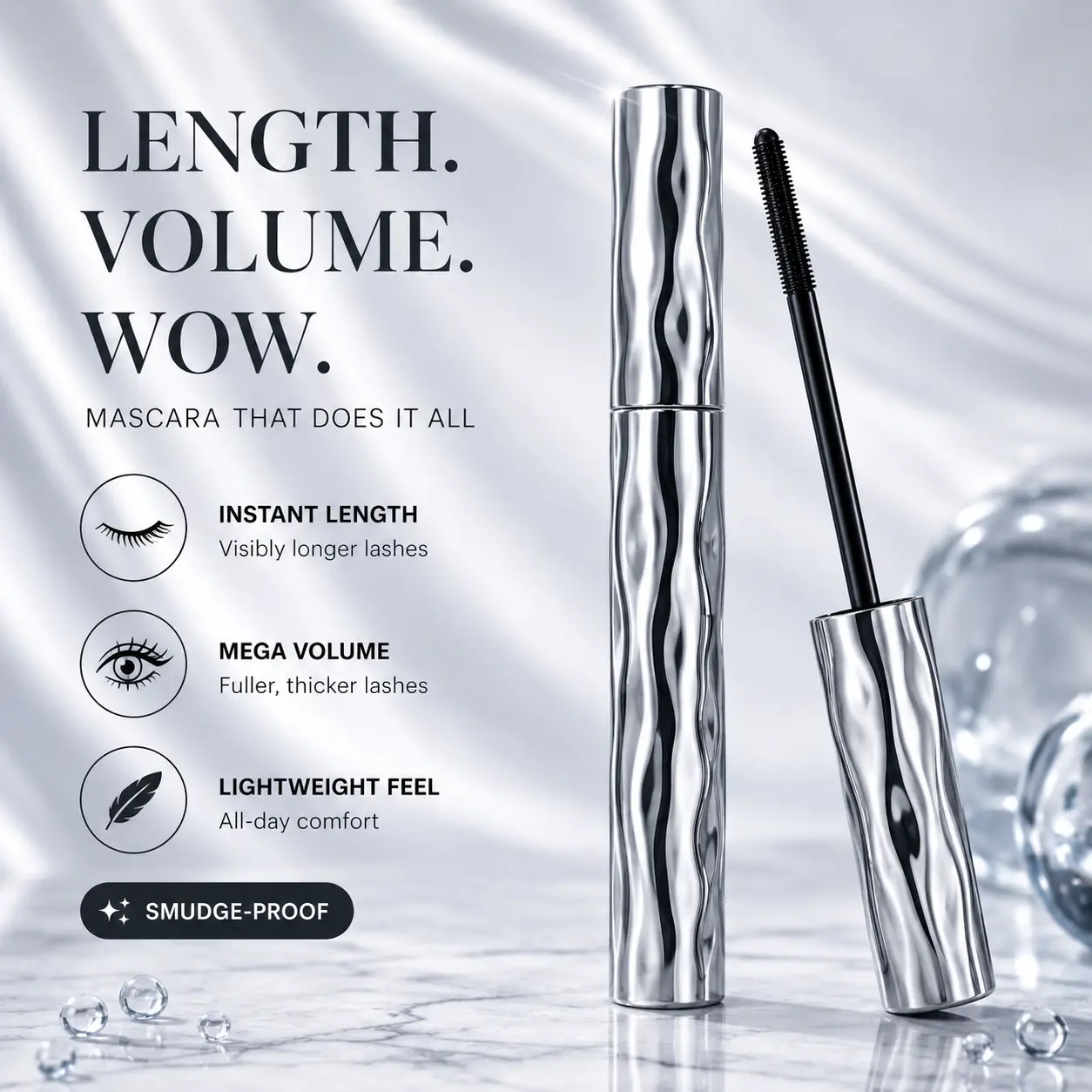 Steel Spiral Mascara - Featuring a special steel spiral brush head,it is long-lasting and waterproof, maintaining its makeup effect for 24 hours.It is easy to apply and keeps each lash long and curled for an extended period.