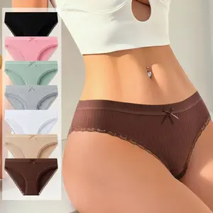 Women's 7-Pack Cotton Blend Bikini Briefs - Soft Spandex Breathable Elastic Underwear, Basic Casual Elegant Lady Panties, Mixed Colors for Everyday Wear