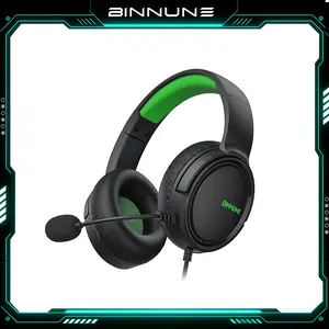 [Perfect Spring Choice] BINNUNE BG02 Gaming Headset with Mic for Xbox Series X S Xbox 1 PS4 PS5 PC NS,Wired Headphones,50mm Stereo Sound,3.5mm Jack,Perfect Spring Gaming Gift for Him & Her