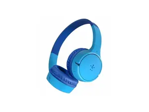 Belkin Wireless Bluetooth On-Ear Headphones for Kids w/ Mic - 85dB Limit - w/ USB-C Cable - Headset - Blue - Stereo - Mini-phone (3.5mm) - Wired/Wireless - Bluetooth - On-ear, Over-the-head - Binaural