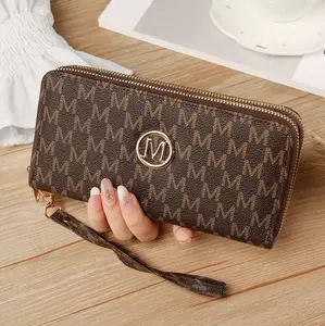 Women's Long Wallet with Dual Zipper Closure, Large Capacity, Elegant Wrist Strap, Spacious Internal Space, Holds Cash Cards Phone Makeup, Elegant Retro Clutch Purse