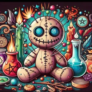 5D DIY Full Drill Round Diamond Painting - Diamond Art Painting Kit Doll, Bottle Mosaic, Canvas - DIY Decorative Painting, Home Wall Decor, Perfect for Halloween, Christmas, Independence Day, Birthday, and Anniversary Gifts.