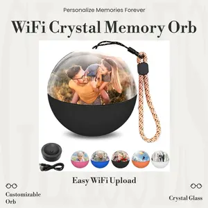 GLOWNEST Memory Sphere Ball – Wi-Fi Upload Crystal Video Orb for Custom Photos & Videos – Unique Personalized Gift for Christmas, Wedding, Home Décor（WIFI) boyfriend birthday gift