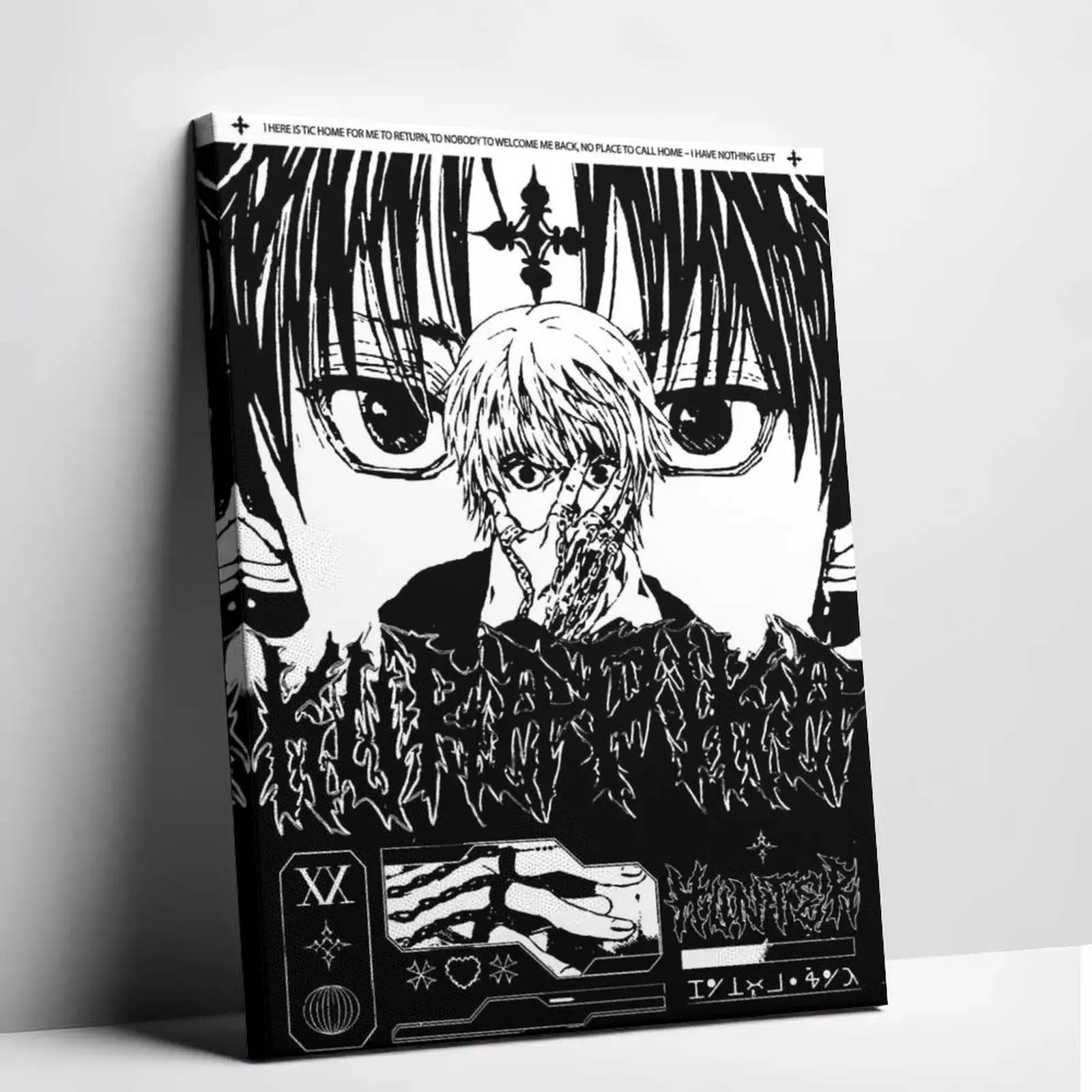 Kurapika Hunter x Hunter Canvas Print - "I Have Nothing Left" Dark Revenge Aesthetic Wall Art, Japanese Comic Art Otaku Style Cartoon Character Decor for Anime Room, Bedroom Decor, Room Inspo Home Supplies, Anime Gift Ideas
