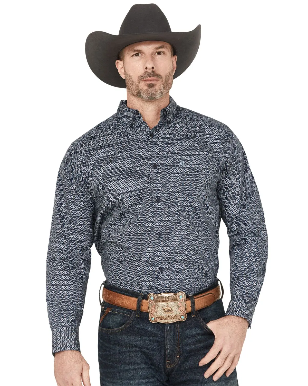 Ariat Men's Men'S Colson Geo Print Long Sleeve Button-Down Western Shirt - 10058765