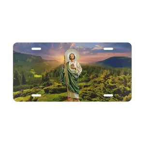 St. Jude Scenic Vanity Plate Decorative License Plate Custom Front Car Tag 6x12in, Glossy Finish Aluminum Plate for Cars, Trucks, Garage or Wall Display