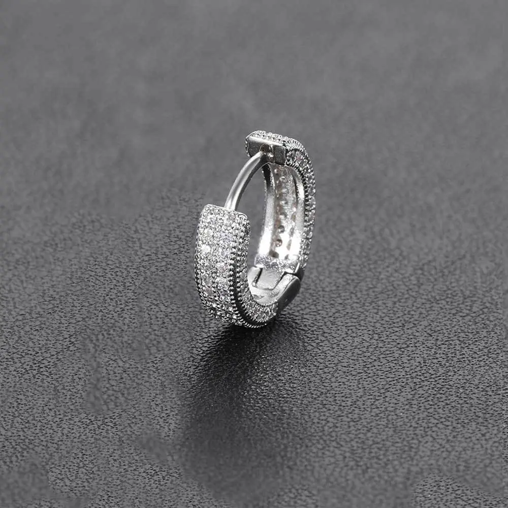 Full Diamond Zircon Silver Single