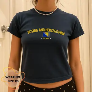 Bosnia Baby Tee, Bosna i Hercegovina , Vintage Flag Shirt, Sarajevo Tee, Balkan Pride T-Shirt for Women