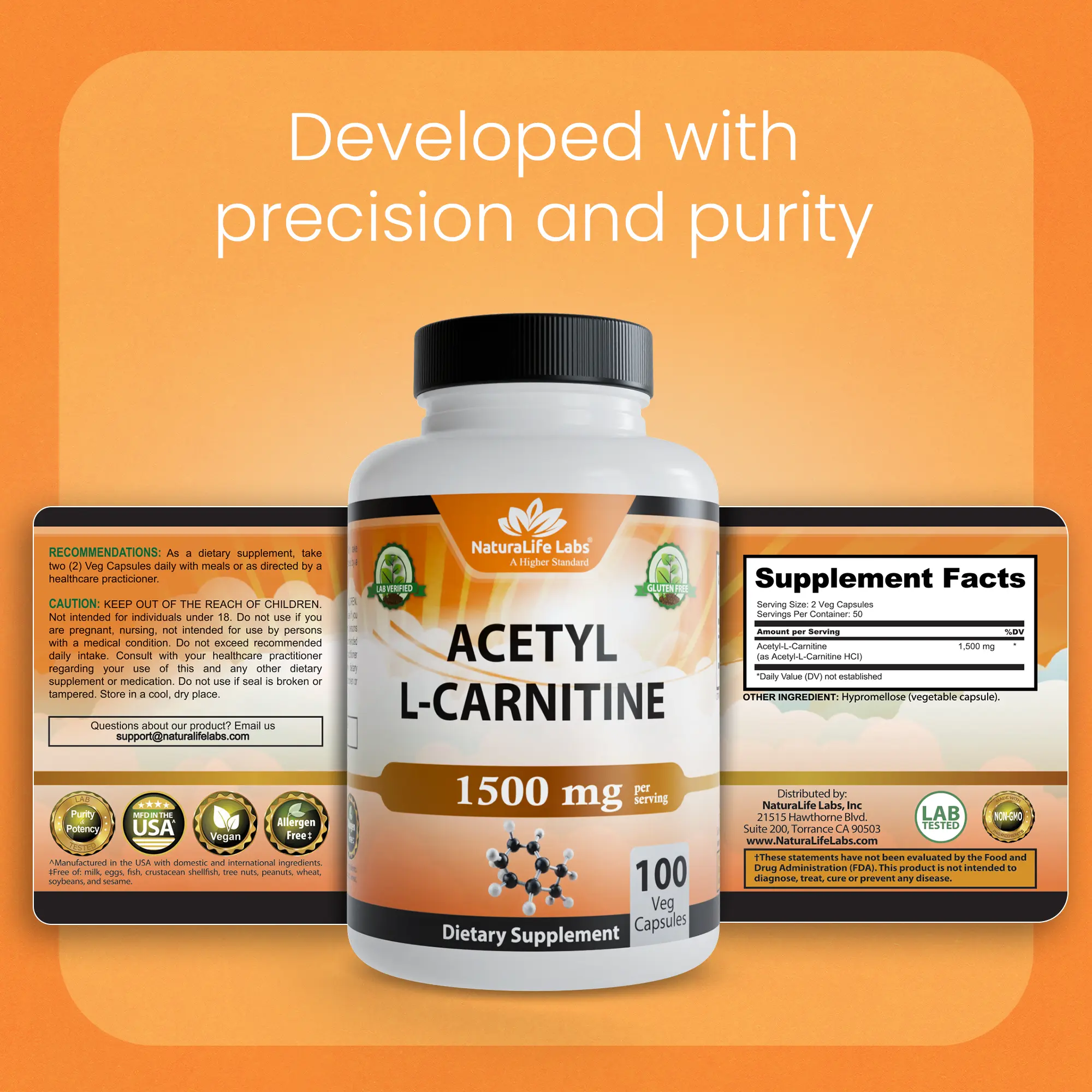 NaturaLife Labs Acetyl L-Carnitine (ALCAR) 1500 mg per Serving 100 Capsules Non-GMO, Gluten-Free, Vegan - TikTok Shop NaturaLife Labs Acetyl L-Carnitine (ALCAR) 1500 mg per Serving 100 Capsules Non-GMO, Gluten-Free, Vegan - TikTok Shop