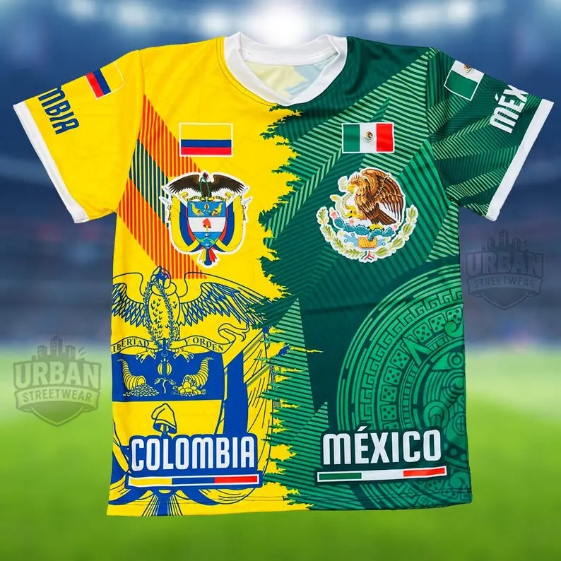 Mexico#Colombia Unisex Soccer Jersey, Jersey for Game Day Sports Fan Gift