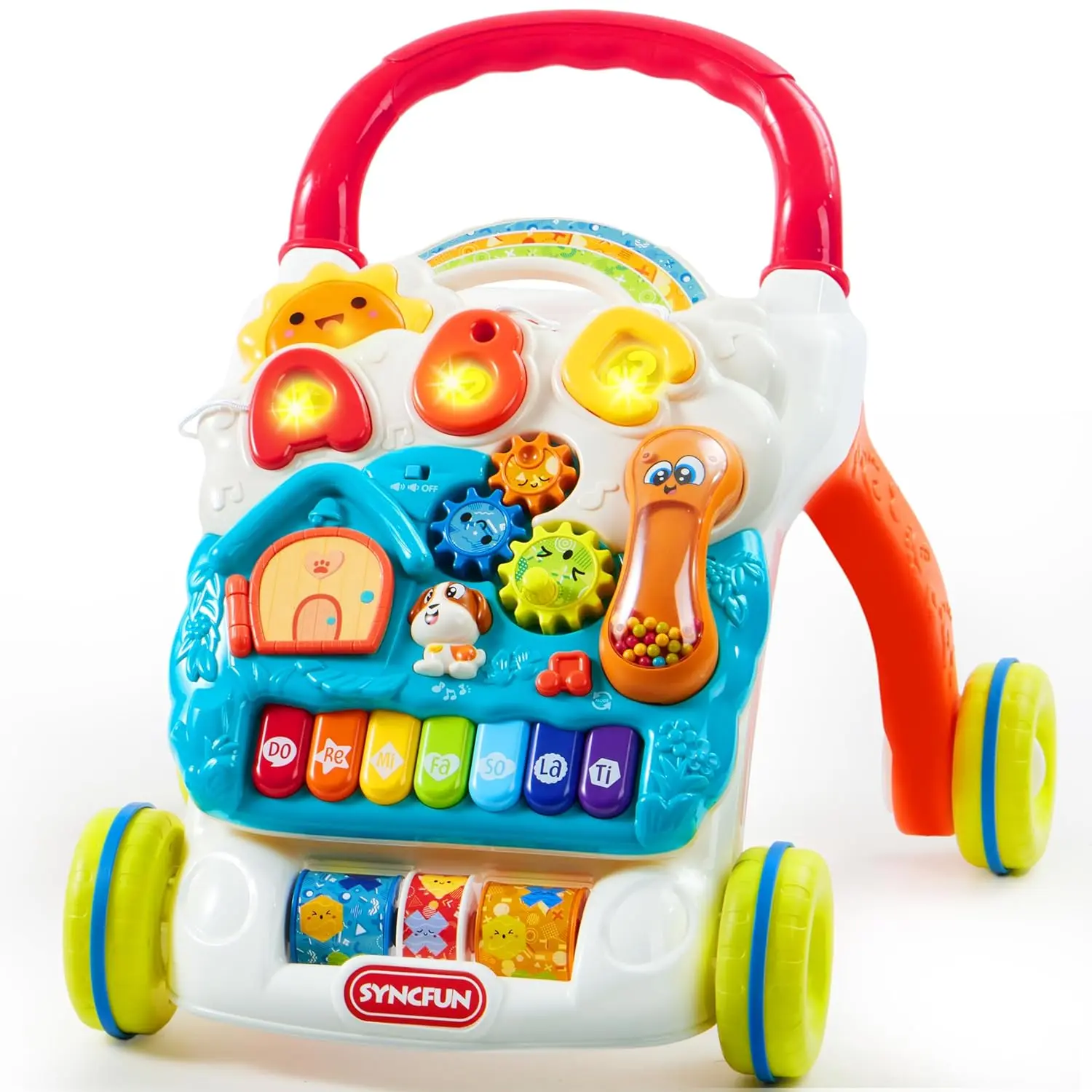 JoyX 2 in 1 Baby Learning Walker, Baby Stand Learning Toys 6-12 Months, Educational Toys for 1 Year Old, Push Walker Gift with Wheels for Infant Boys Girls outdoor indoor